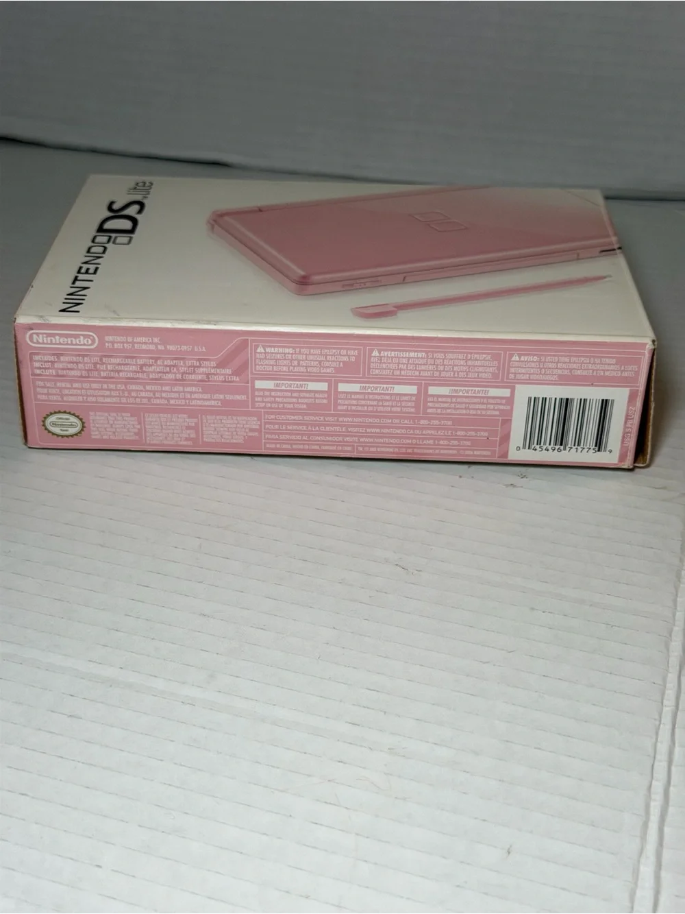 Nintendo DS Lite Console - Coral Pink With Box - See Description - TESTED